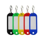 Nyckelbricka i plast med S-typ nyckelring (5x2 st. ass. farg)